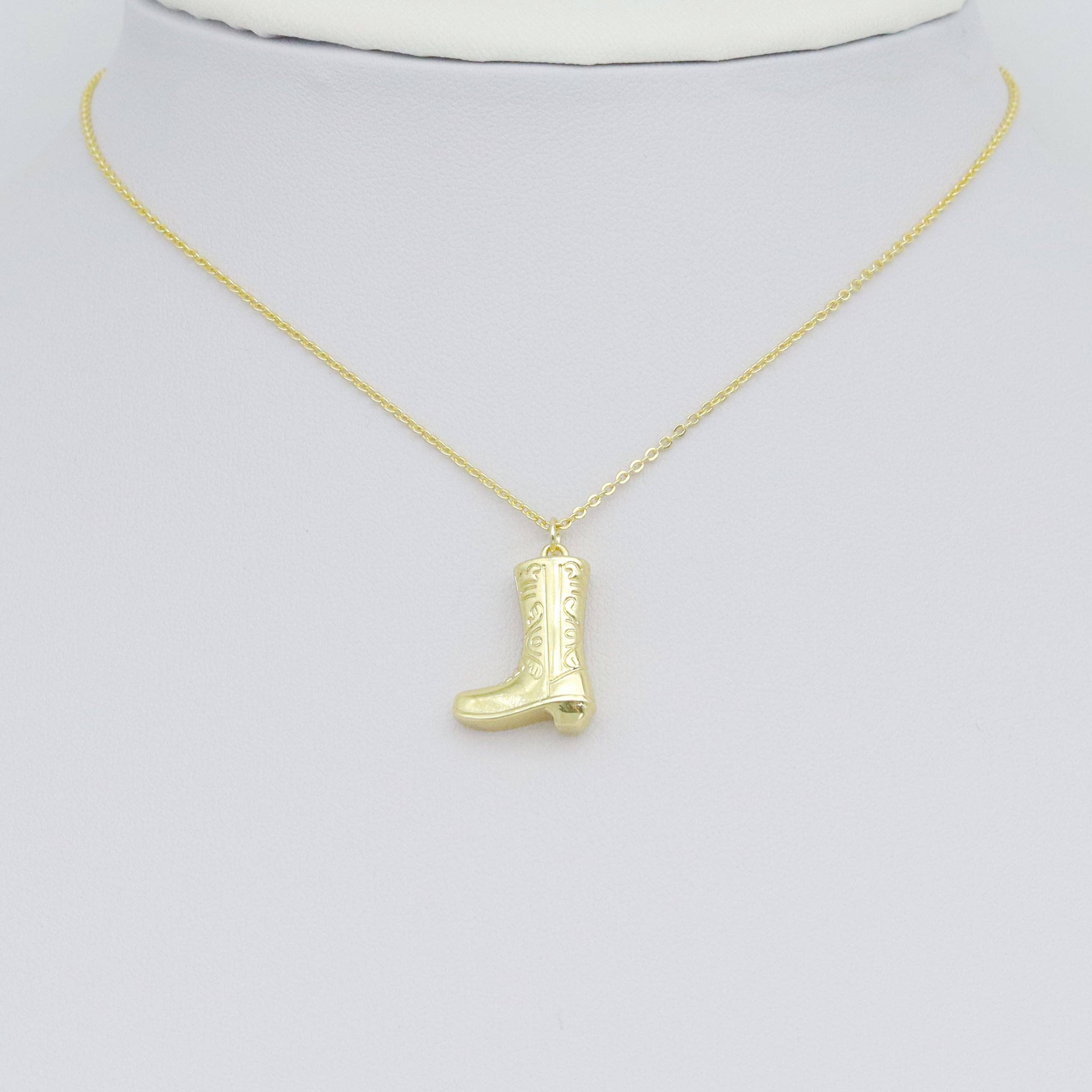 Gold Silver 3D Boots Shape Charm Pendant, Sku#A442