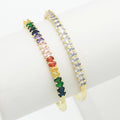 Rainbow Clear Oval CZ Bracelet,Sku#LD361