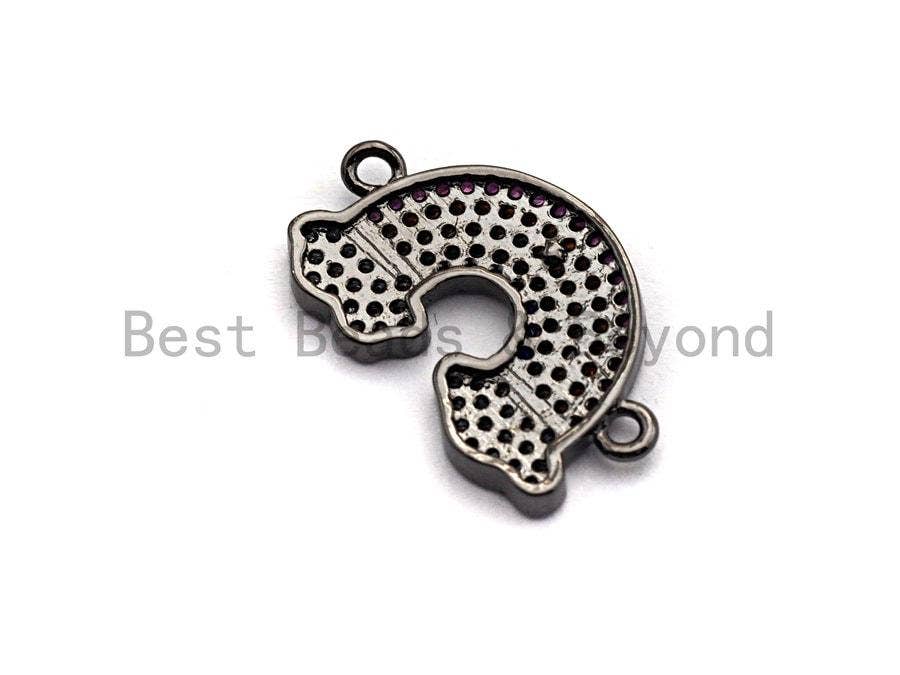 Colorful CZ Micro Pave Rainbow With Cloud Connector for Bracelet/Necklace, Cz Space Connector, Jewelry Findings,13x21mm,sku#E482