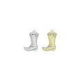 Gold Silver CZ Cute Cowboy Boots Pendant Shape Charm Pendant, Sku#A439