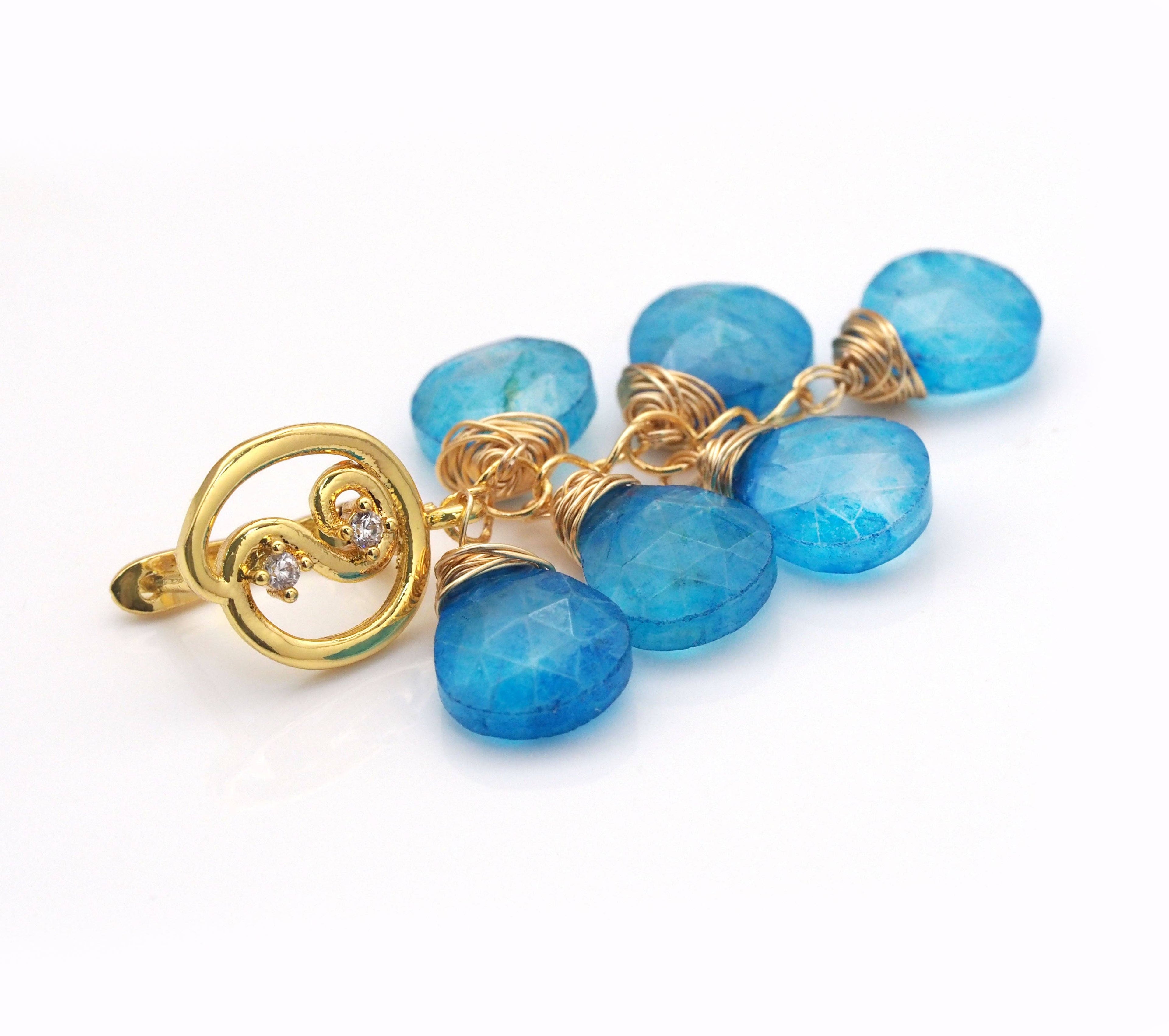Natural Quartz Stone Earrings, Sku#LX174