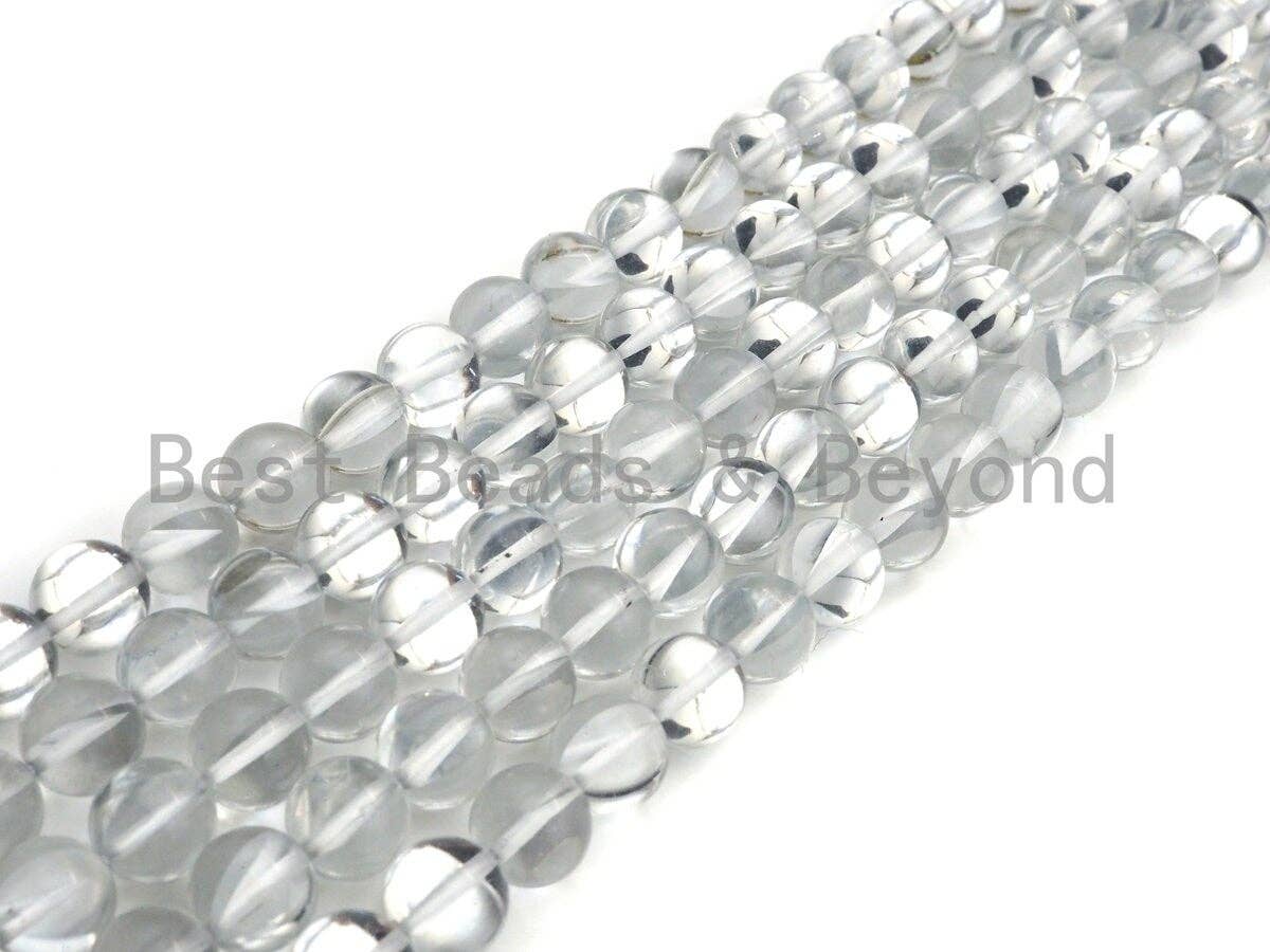 NEW Color!! Clear Spectrolite Quartz, High Quality in Round 6mm/8mm/10mm/12mm, Manmade Crystal beads, 15.5inch strand, SKU#U842