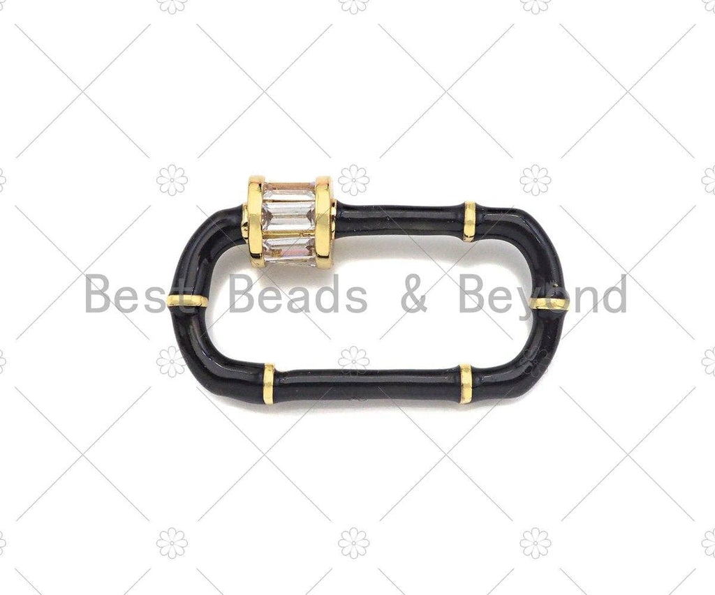 New Gold Filled Colorful Enamel Buckle Clasp, Enamel Oval Shape Screw Clasp, 18K Gold Filled Clasp Lock, Screw Clasp,17x30mm,Sku#H326