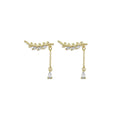 Gold CZ Leaf Connector Charm, Sku#LD426