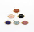 Gold Rectangle Gemstone Charm, Sku#LY22C