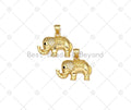 CZ Micro Pave Elephant Shape Pendant, 18K Gold Filled Elephant Charm, Necklace Bracelet Charm Pendant, 22x16mm, Sku#LK467