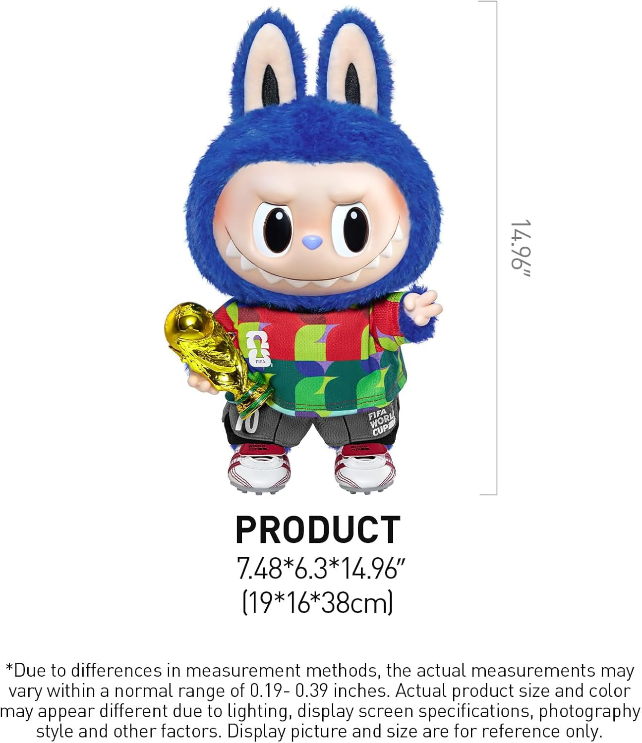 POP MART the Monsters × FIFA Series - Catch the Win Vinyl Plush Doll, Big Labubu with FIFA World Cup 2026 Clothes, Gift for Sports Fans, Teenagers, Adults, 14.96 Inches Height