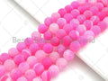 High Quality Natural Matte Frosted Pink Fire Crackle Agate beads, 15.5" Full strand, sku#UA154c