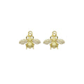 Clear CZ Gold French Bee Charm, Sku#LX316