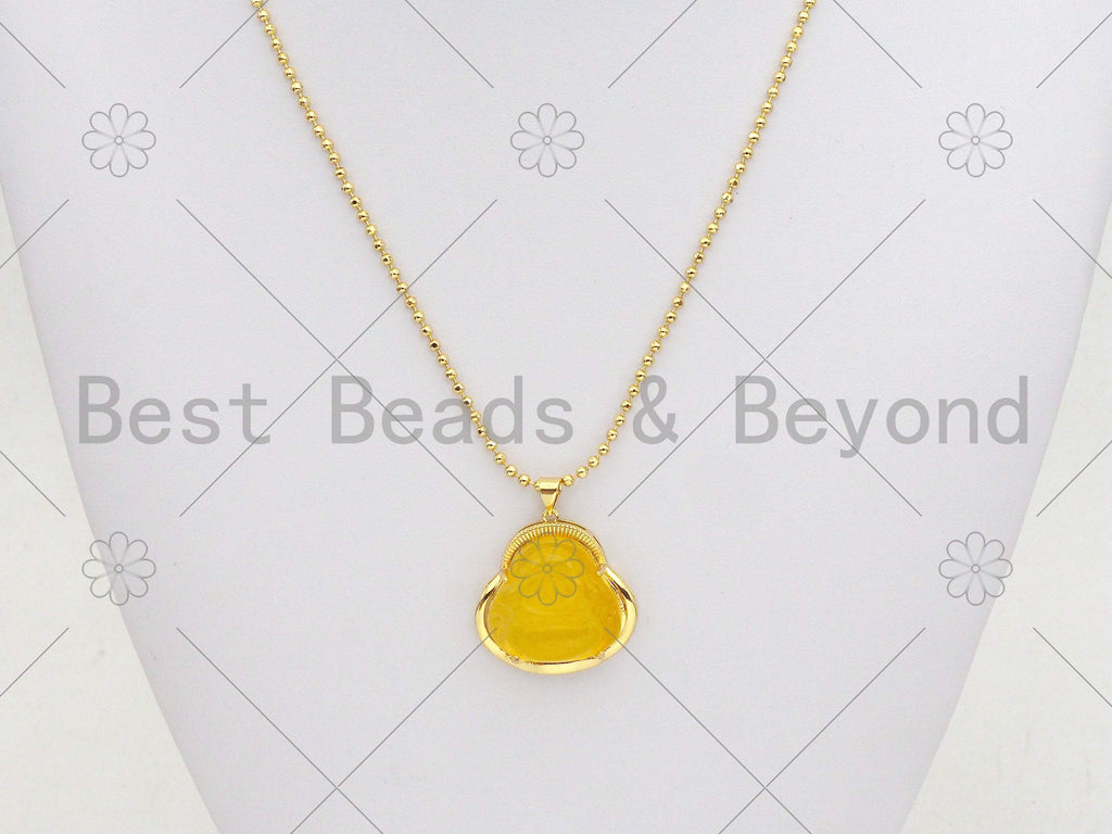 Jade Laughting Buddha Shape Pendant, Sku#EF52