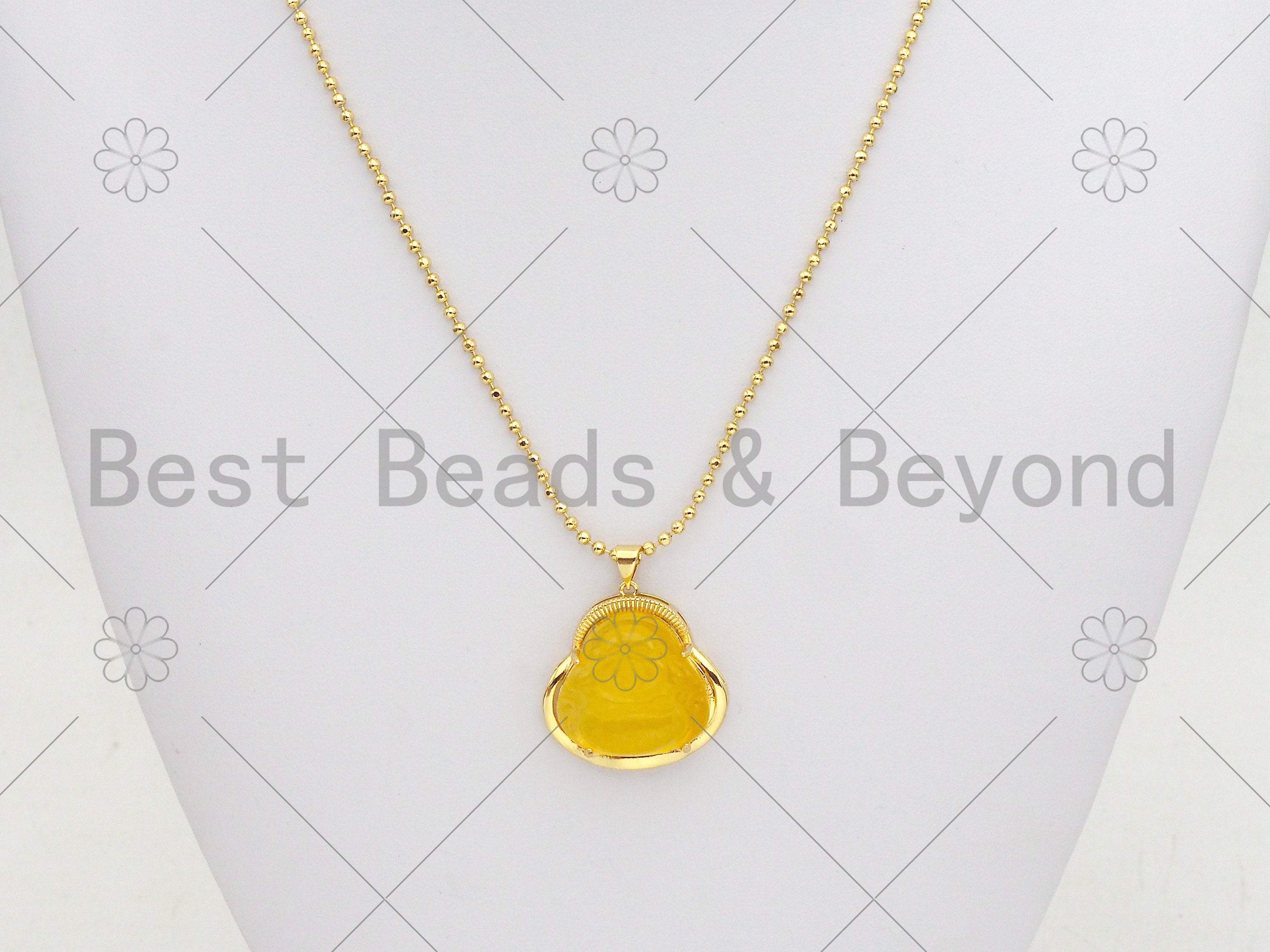 Jade Laughting Buddha Shape Pendant, Sku#EF52