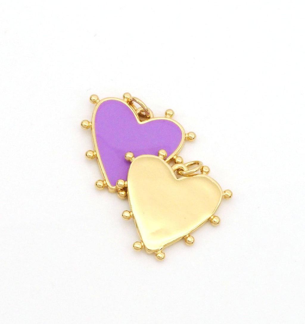 Colorful Enamel Spike Heart Charm, Sku#LX194