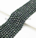 2mm/3mm/4mm High Quality Green Goldstone Round Faceted Beads, Sparkly Olive Green Gemstone Beads, 15inch full strand, SKU#U366
