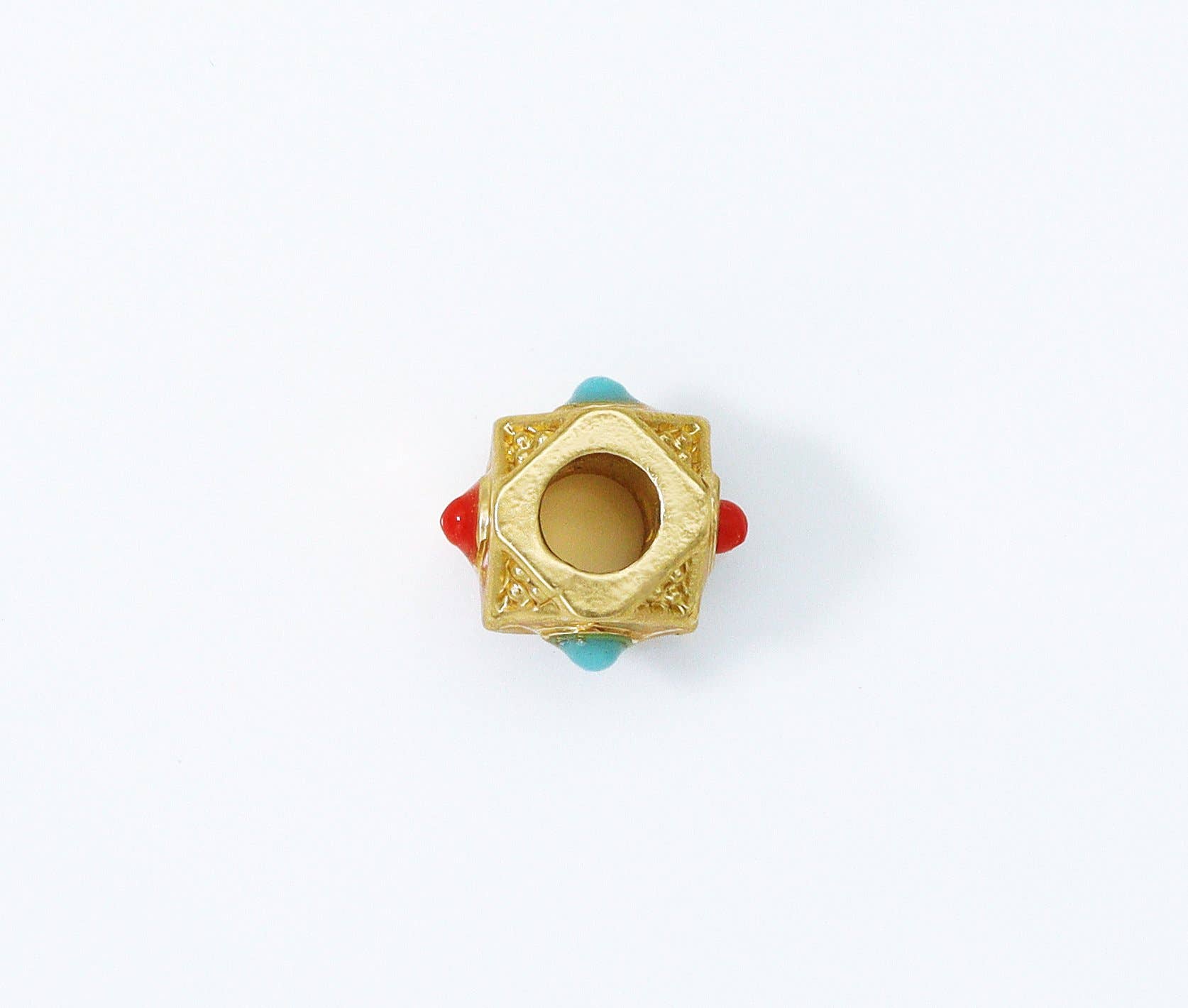 Gold Enamel Polygon Beads, Sku#LX64
