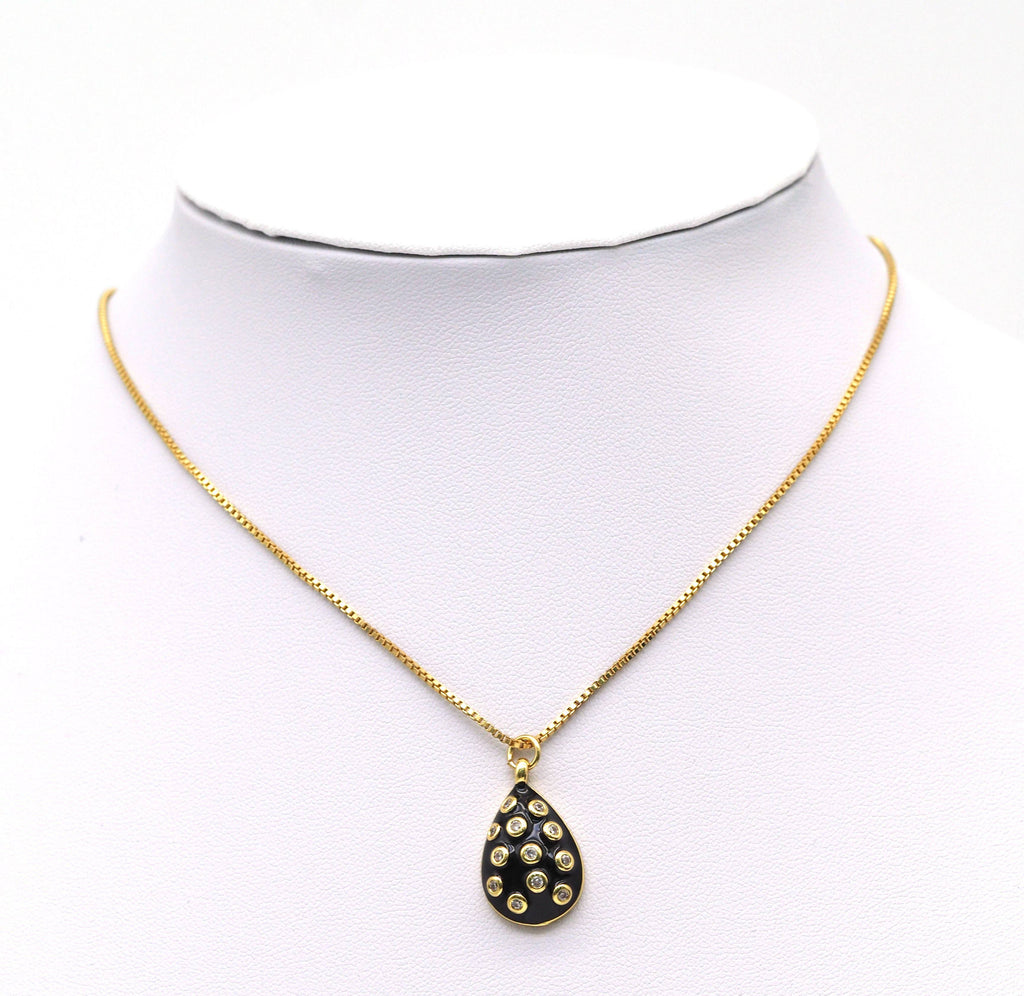 Enamel Evil Eye Heart Pendant, Sku#B174