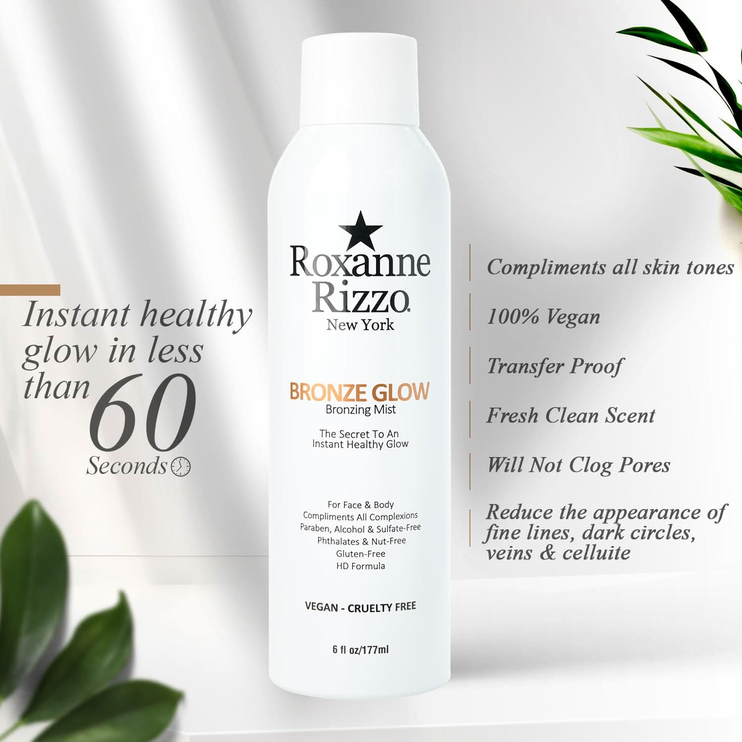 Bronze Glow By Roxanne Rizzo - Bronzing Mist Face & Body Bronzer 6oz/177ml