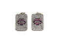 Antique Finish CZ Micro Pave Rectangle With Lip Pendant, Clear Cubic Zirconia Pave Rectangle Charm Pendant, 13x20mm,sku#F996C