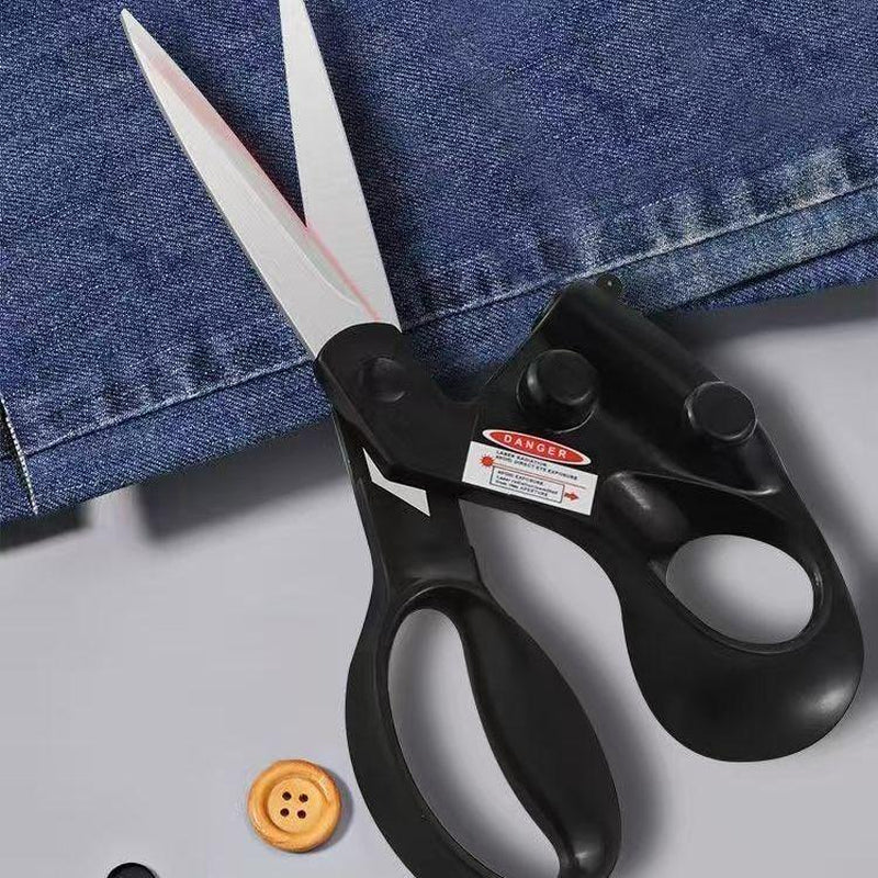 Infrared Laser Cutting Scissors Multi-Purpose Stainless Steel Laser Beam Positioning for Clothing Sewing & Fabric Cutting with Line Head Design