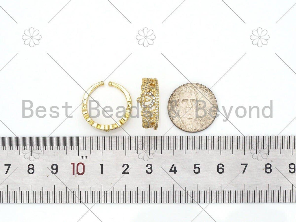 CZ Crown Shape Adjustable Ring, Sku#X237
