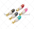 Enamel Colorful Pill Shape Pendant Charm,F**K Word Pink Turquoise Black Red Cobalt Enamel Jewelry,6x17mm,Sku#LK287