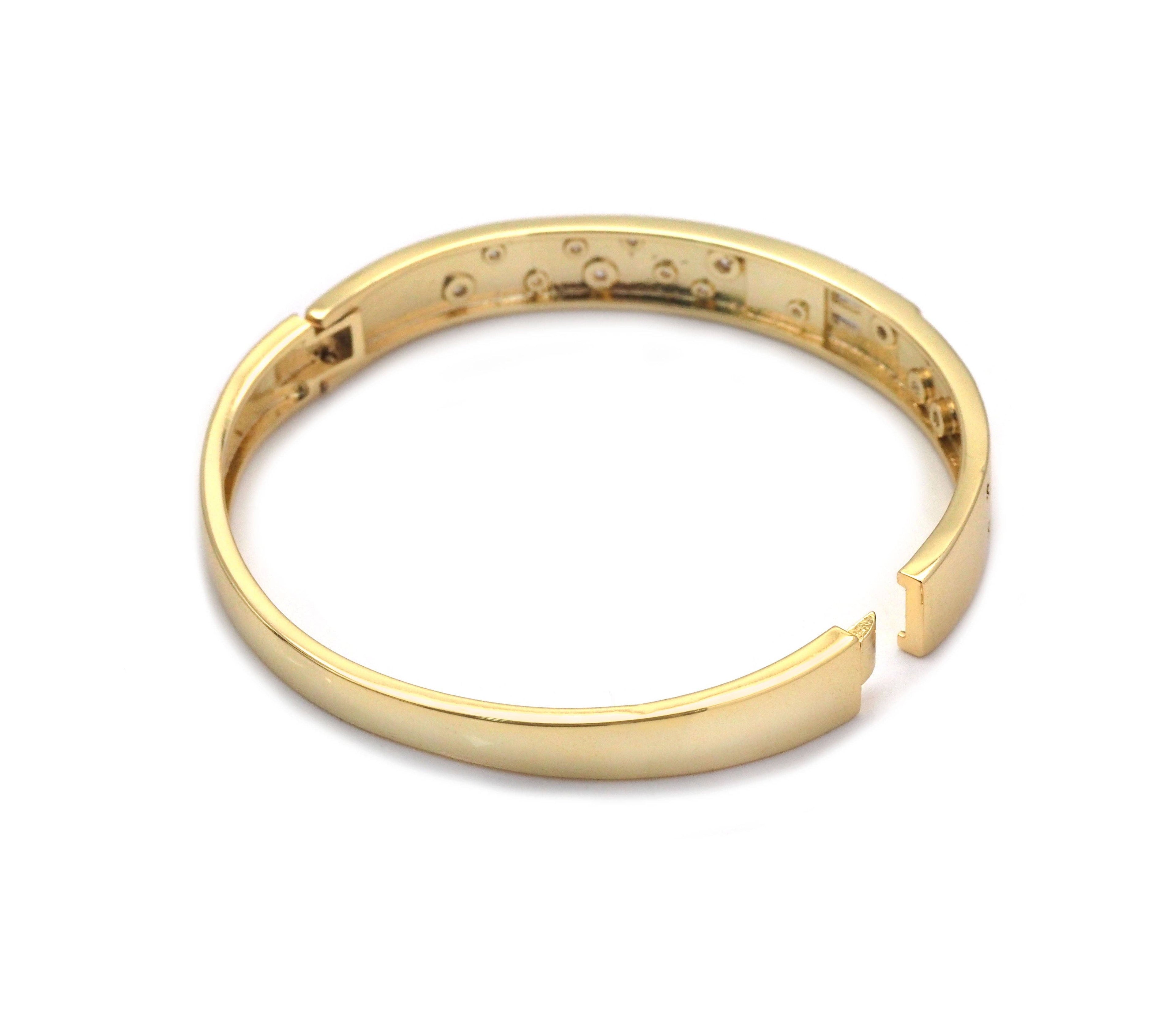 CZ Pave Multi Stars Bangle Bracelet, Sku#O117