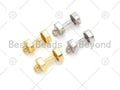 Gold/ Silver Dumbbell Shape Pendant/Charm, 18K Gold Filled Dumbbell Charm, Necklace Bracelet Charm Pendant, 9x18mm,Sku#L580