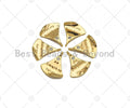 CZ Micro Pave Do Everything For You Word On Fan Shape Pendant,14K Dainty Gold Leaf Charm, Necklace Bracelet Charm,14x16mm,Sku#ZX04