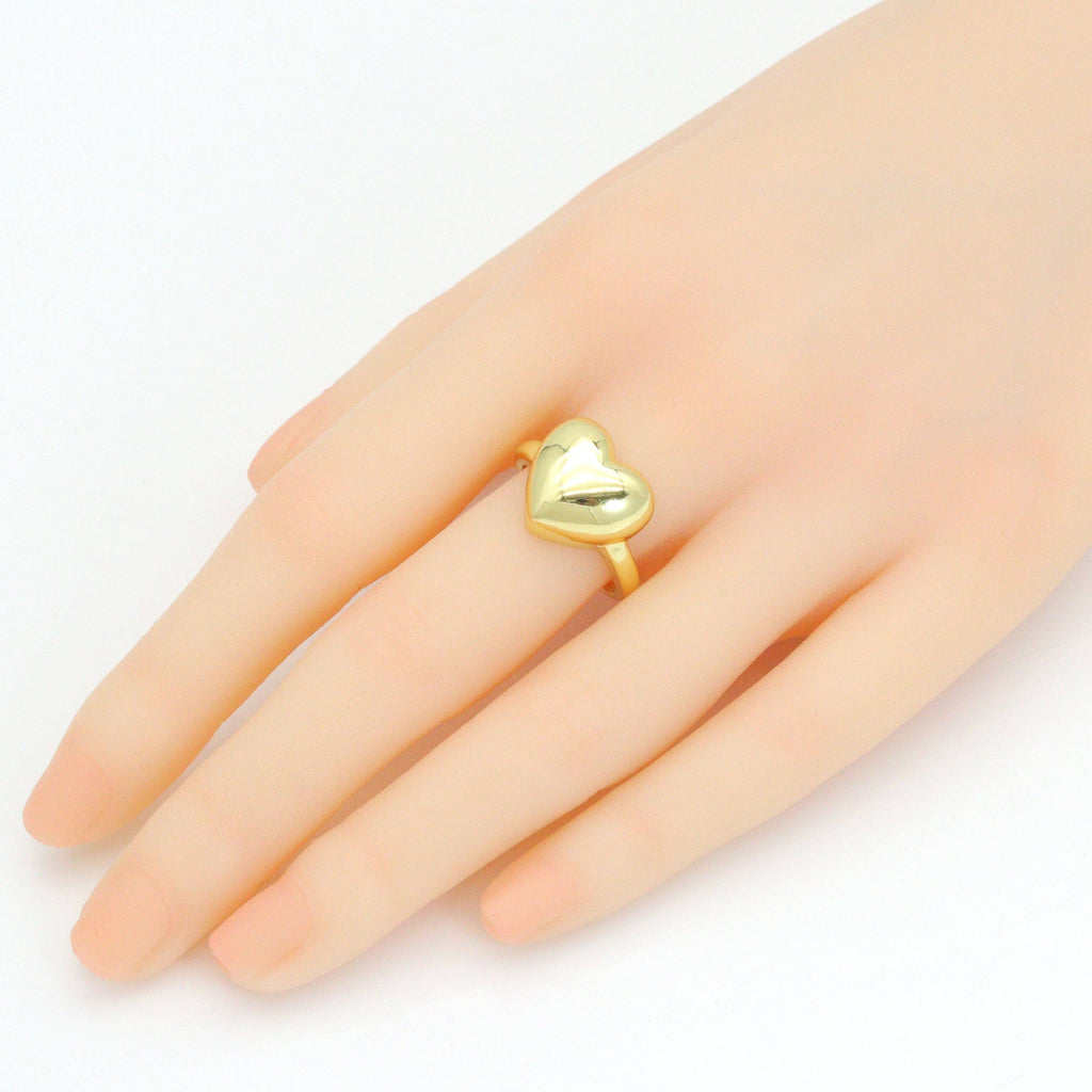 Gold Heart Statement Adjustable Ring, Sku#LK1133