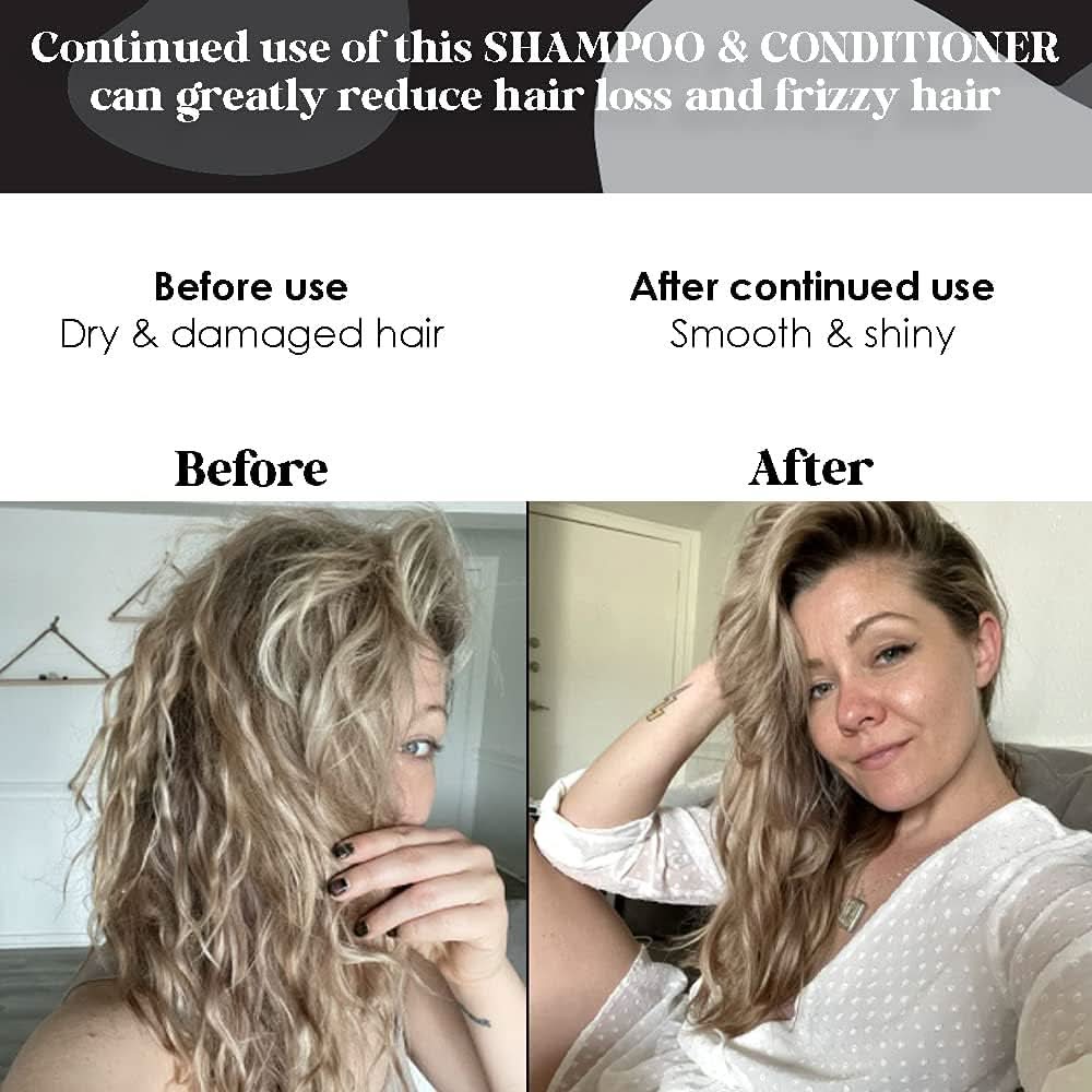 B THE PRODUCT BY THE BEAUTY BOX - Biotin Infused Shampoo and Conditioner Set 17fl oz each + Leave-in Treatment 8.2fl oz