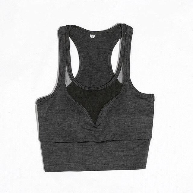 Soutien-gorge de sport en maille extensible pour le yoga | Vêtement de sport élégant pour les femmes actives à la campagne