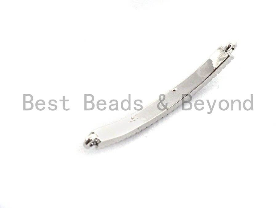 CZ Micro Pave 3x33mm Thin Bracelet Connector bar, CZ Pave Bar Connector for Bracelet Making, Cubic Zirconia Connector/Link,sku#E489C