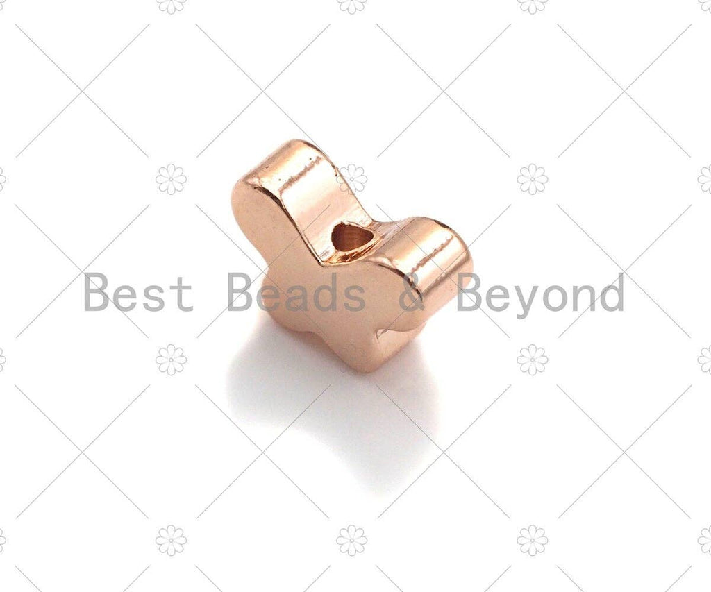 5pc Dainty Butterfly Shape Spacer Beads, Gold/Rose Gold/Silver/Black Shiny Butterfly Beads, 3x7mm, sku#Y311