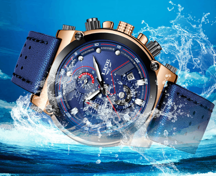 Montre Moderne Étanche pour Homme avec Bracelets en Cuir, Boîtier en Acier Inoxydable, Excellent Look, Cadeau Parfait