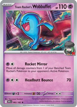 Team Rocket's Wobbuffet 082 - SV10 Destined Rivals Reverse Holofoil