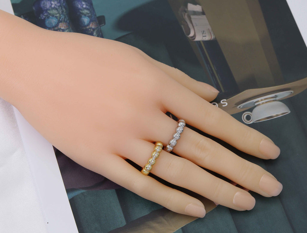 CZ Round Ball Adjustable Ring, Sku#X346