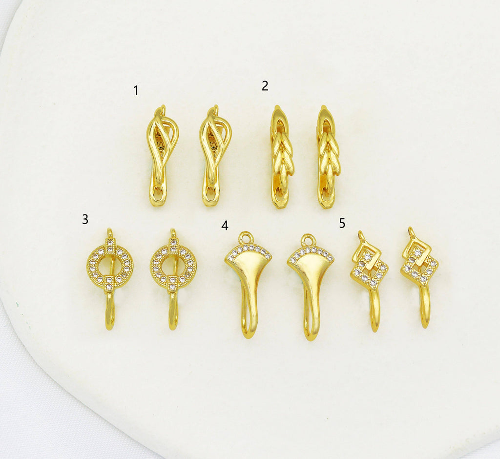 Gold Filled Flower Round Diamond Fan Shape Earrings, sku#JD36
