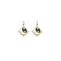 Black white Gold Star Coin Charm, Sku#LX285
