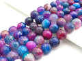 NEW Galaxy color Natural Agate Beads, 8mm/10mm/12mm Multicolor Round Faceted Agate Beads, 15.5" Full Strand, sku#U945