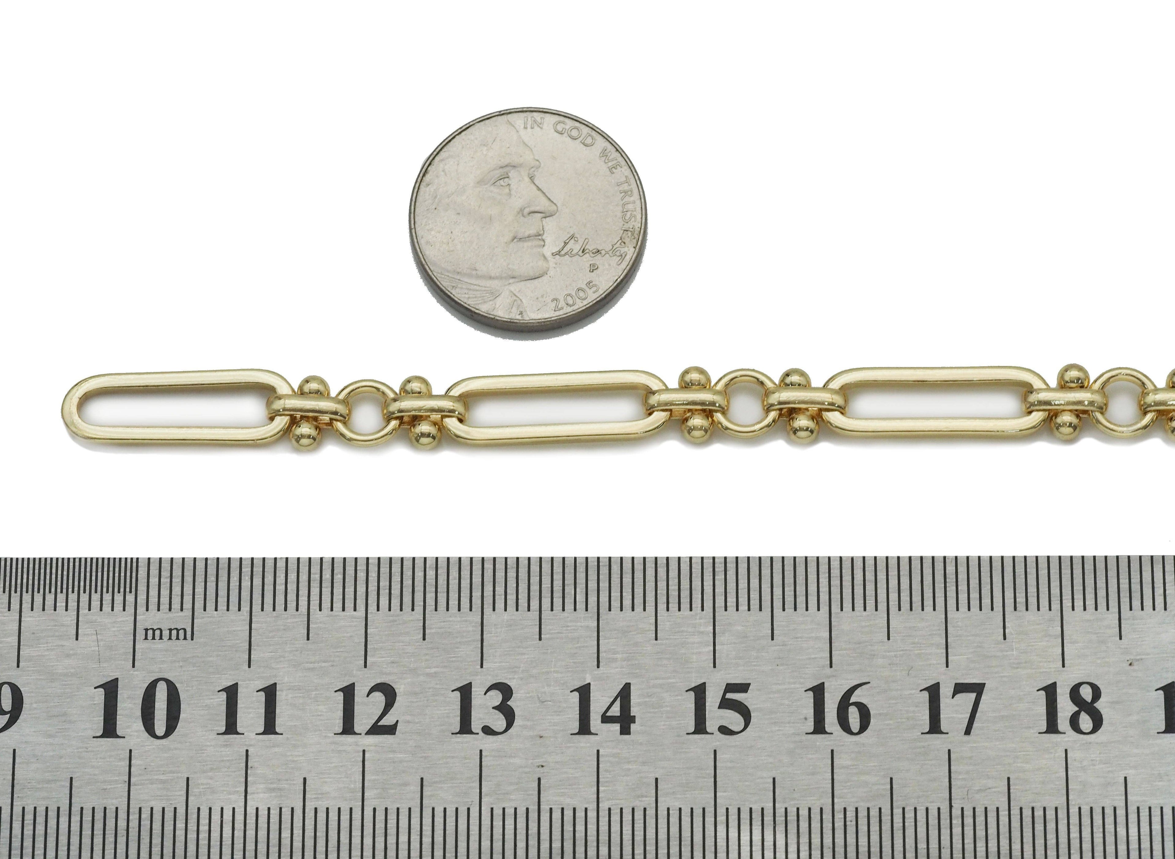 High Quality Long paperclip with dots bar connector Chain By