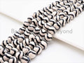Dzi Black Band Faceted Round Beads,  Zebra Striped Tibetan A
