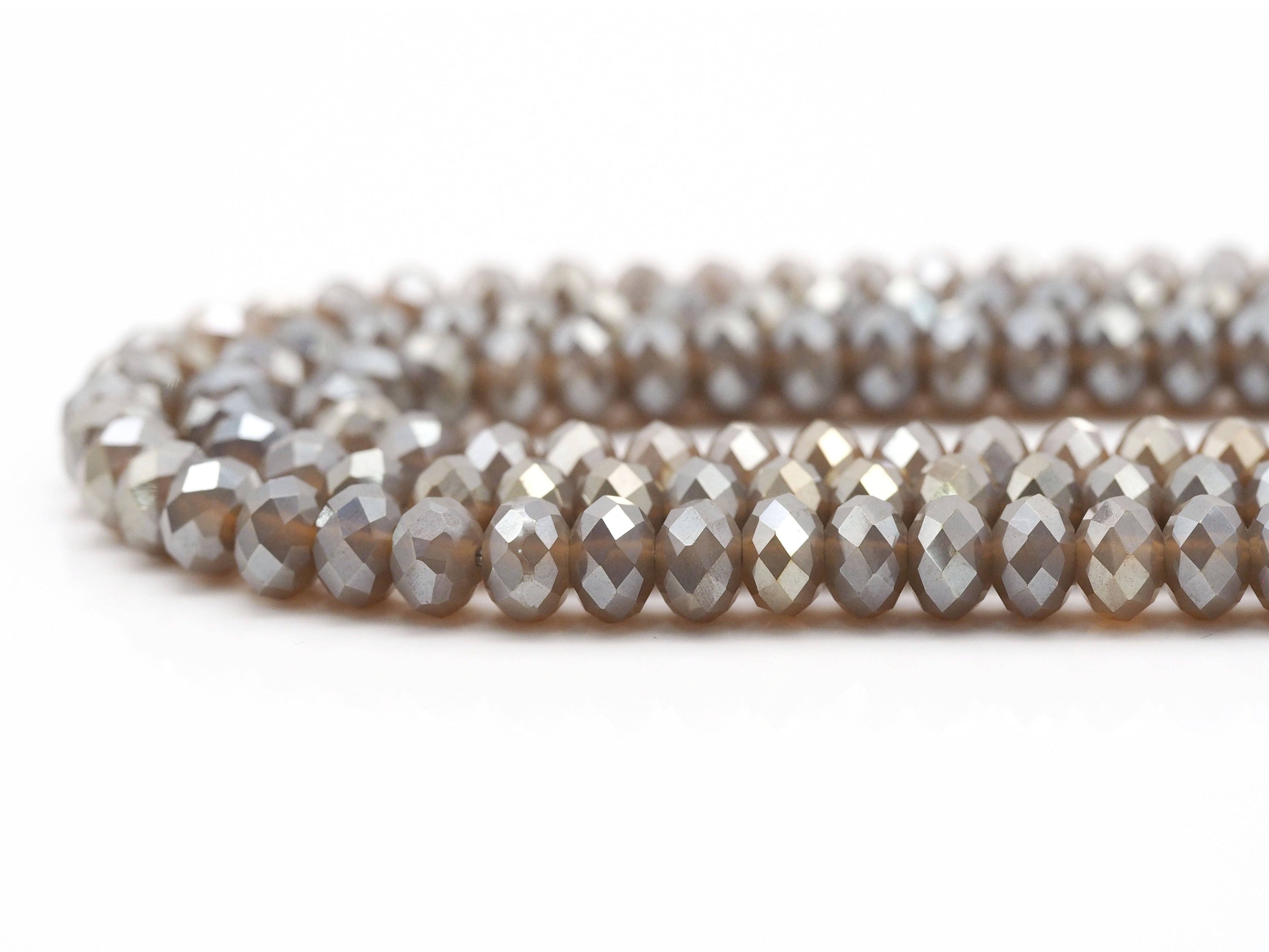 Mystic Champaign Agate Rondelle Faceted Beads, 4x6mm/5x8mm, Sku#UA283
