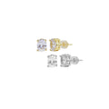 Gold Silver Oval CZ Stud Earrings, Sku#LX498