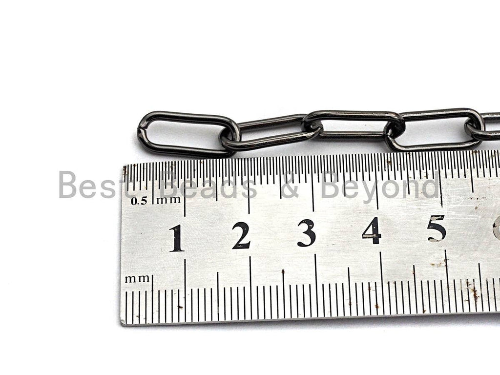 7x16mm Paper Clip Chain by Yard,  18K Real Gold Plated/ Gunmetal / Silver/ Rose Gold Paper Clip Chain, Wholesale bulk Chain, sku#E500