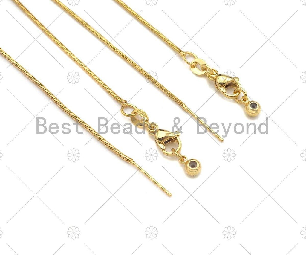 New Style Snake Chain Sliding Adjustable Necklace Bracelet, Snake chain, Adjustable necklace with rubber stoper beads 7.5/18,sku#A106