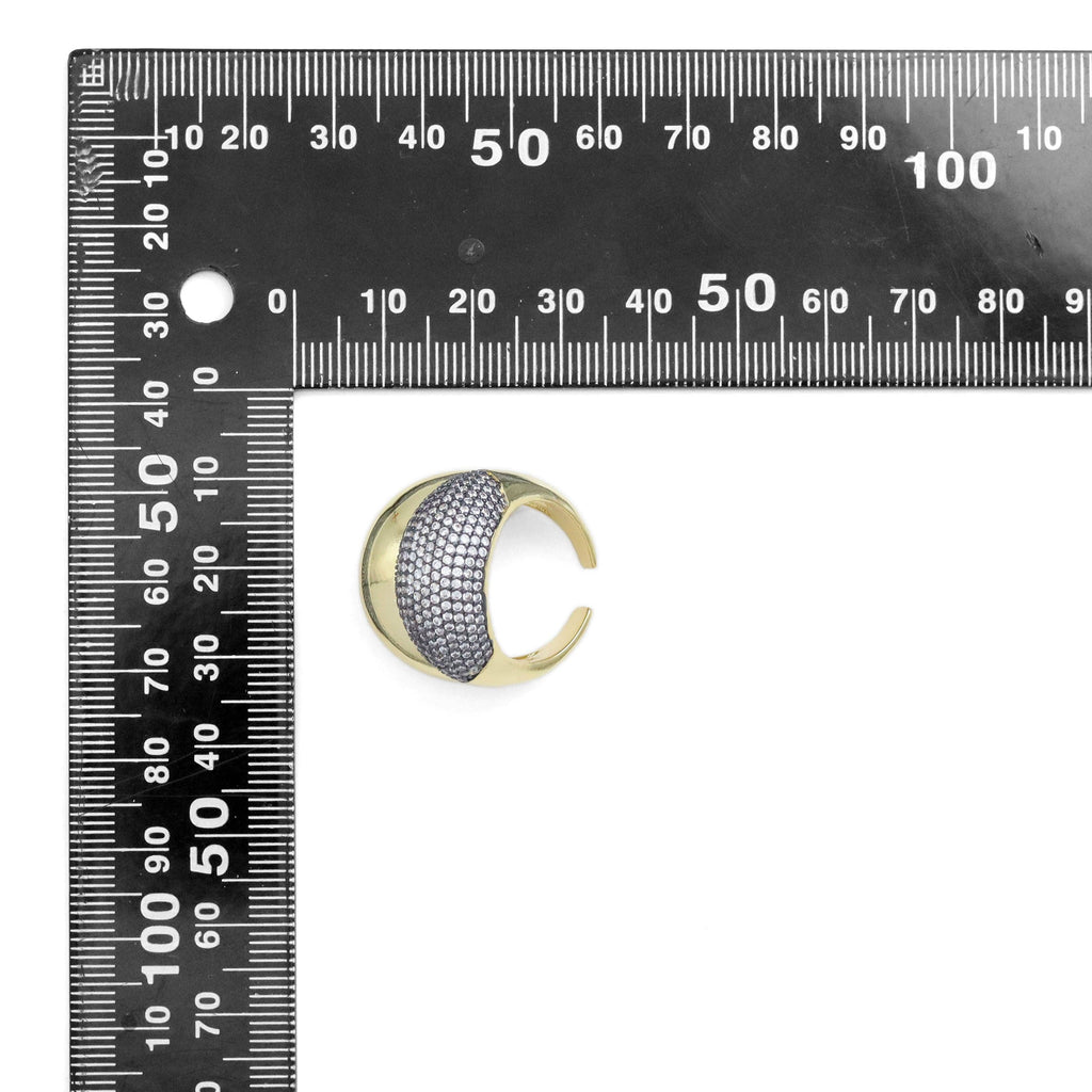 CZ Dual Color Dome Statement Ring, Sku#LX548