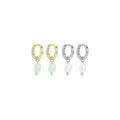 Oval Fresh water Pearl hoop Earrings, Sku#EF614