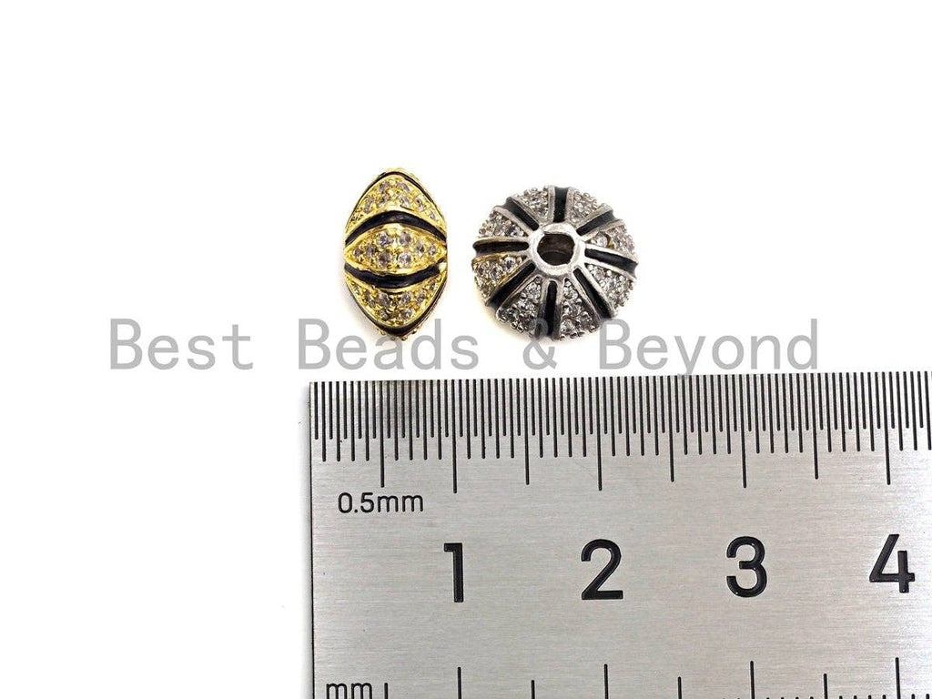 CZ Pave Saucer Shape Spacer, Men's Jewerly Findings, sku#Z930