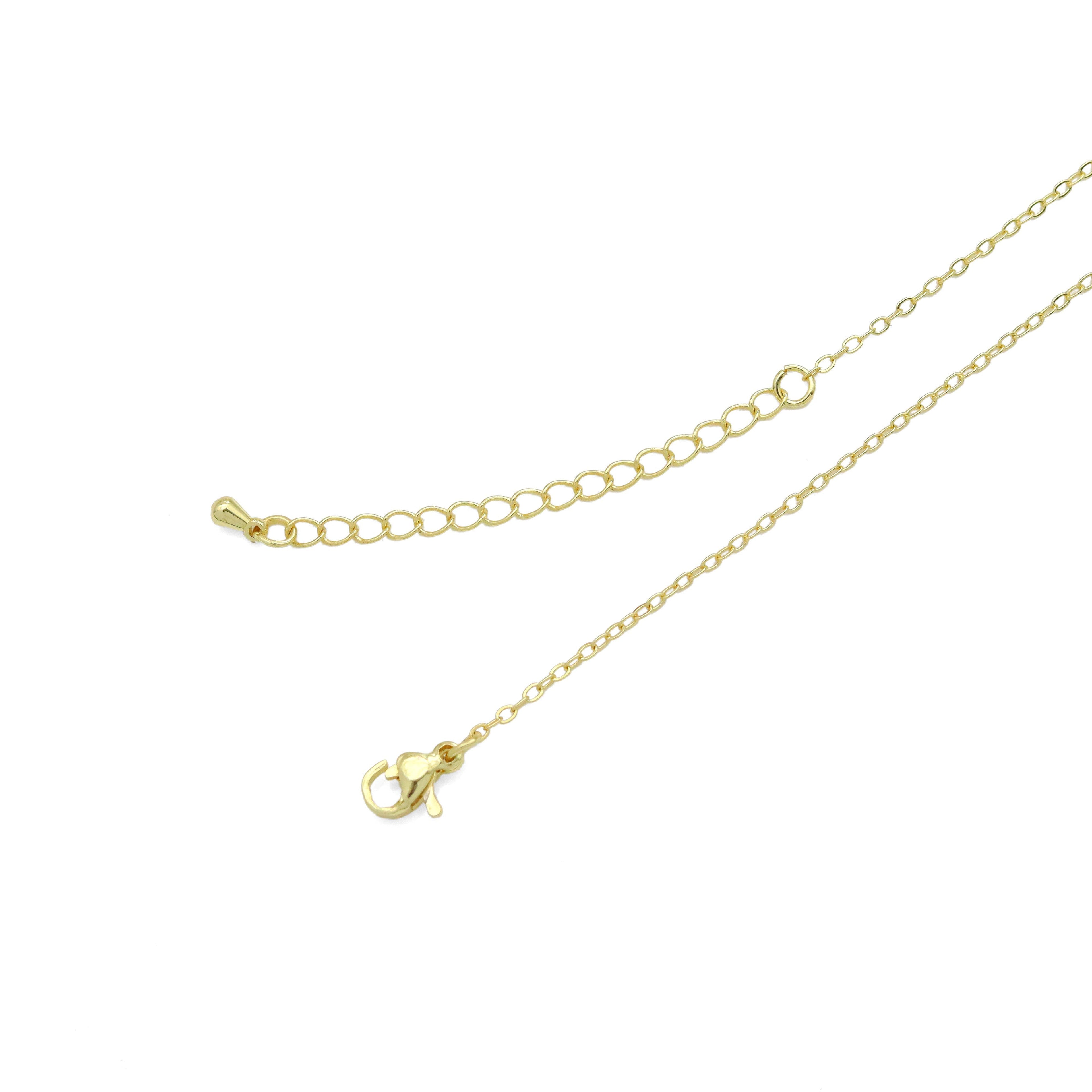 18K Gold Color Finished Trace Link Chain Necklace, sku#JD03