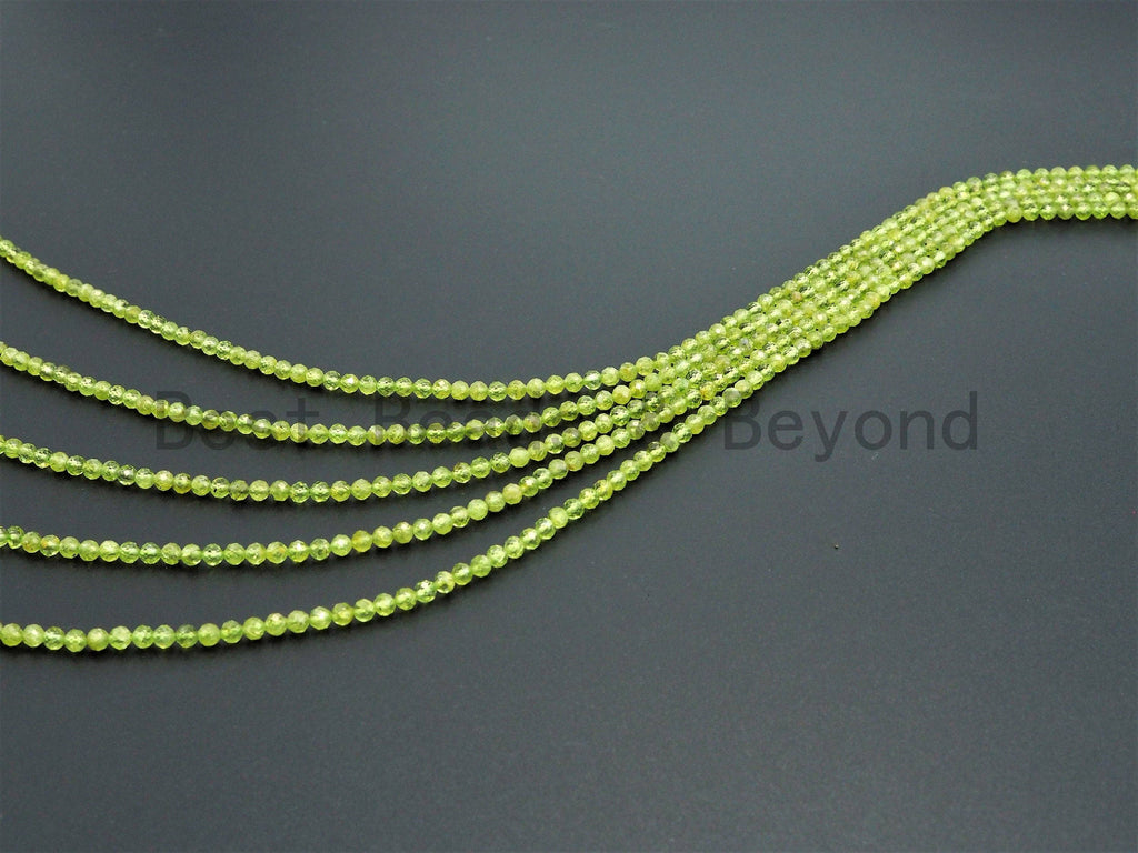 High Quality Natural Olivine Peridot Round Faceted beads, 2mm/3mm/4mm Tiny Sparkly Peridot Gemstone Beads, 15.5inch strand, SKU#U358