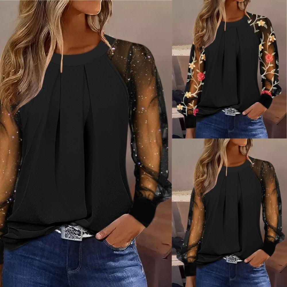 Haut Maître de l'Illusion - Blouse élégante à manches bouffantes pour femmes tendance